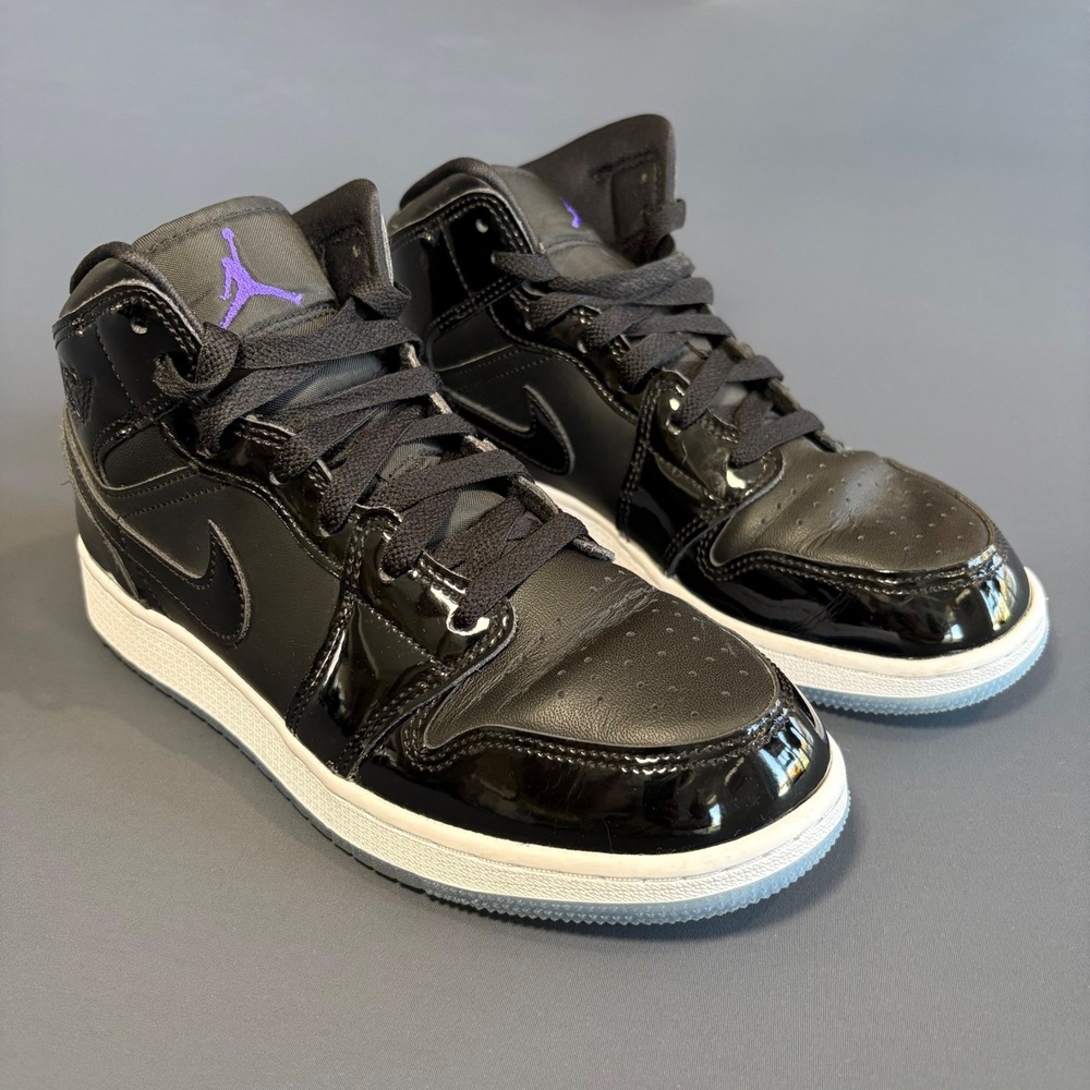 Jordan Black and Violet High-Top Sneakers